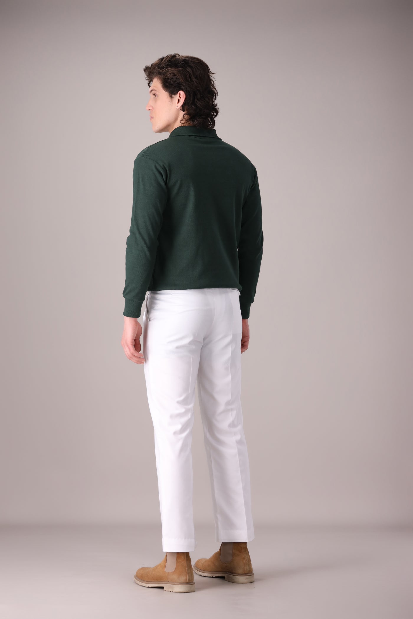 Green Rib Knitted Quarter Zipper - OMH Clothing