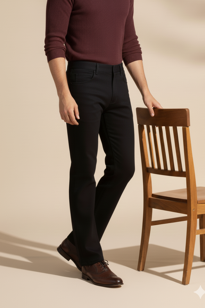 BLACK FLARE STYLE CHINOS