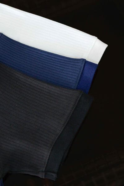 PEARL WHITE RIB KNITTED POLO SHIRT