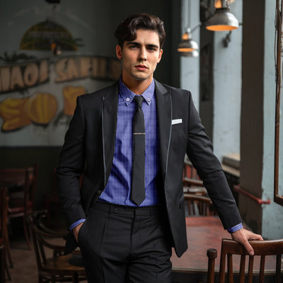 BLUE STRIPE SEMI-FORMAL SHIRT - OMH Clothing