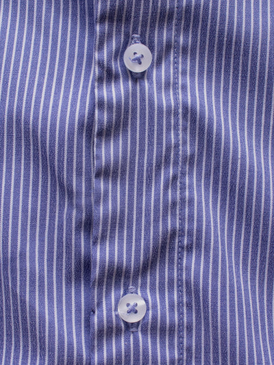 BLUE STRIPE SEMI-FORMAL SHIRT - OMH Clothing