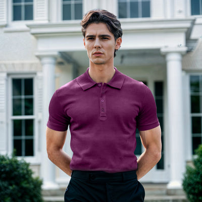 VIOLET LONG PLACKET POLO - OMH Clothing