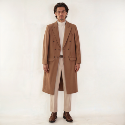 Camel Brown Trench Coat - OMH Clothing