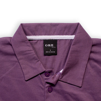 VIOLET LONG PLACKET POLO - OMH Clothing